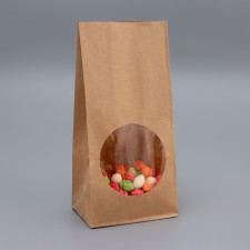 Craft package Pack Pack, two -layer, with a window, a rectangular bottom 12 (9) x 8 x 25 cm