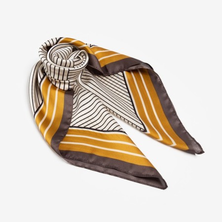 Women's scarf minaku size 70*70 cm, brown color