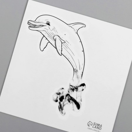 Black body tattoo “Black. Dolphin” 6x6 cm-5