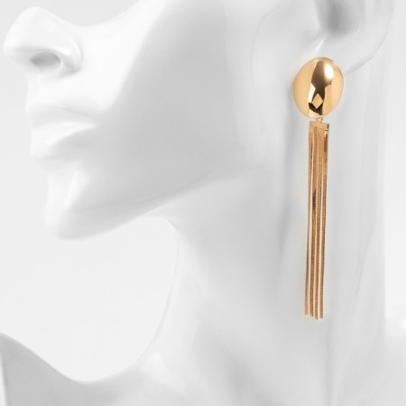 Hanging earrings "Waterfall" 4 threads, color gold-3
