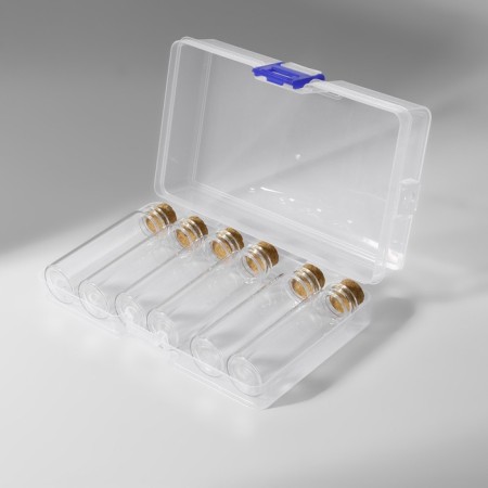 A set of jars for storing beads, d = 2.2 × 7 cm, 6 pcs, in a container, 14.5 × 8.5 × 3.5 cm-5