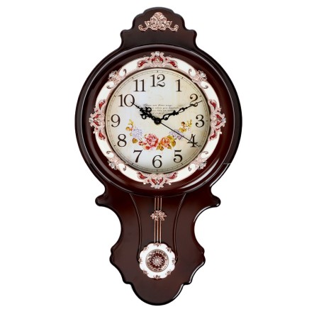 Wall-wall watches with a pendulum, 2 batteries, 56 x 30 x 28 cm, D-20 cm, brown