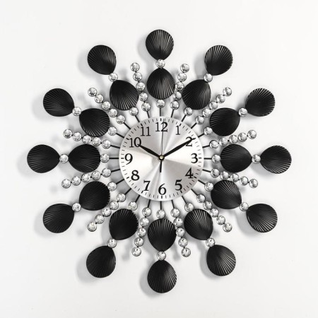Wall clock, series: openwork, "dawn", smooth move, 48 x 48 cm, d-15 cm