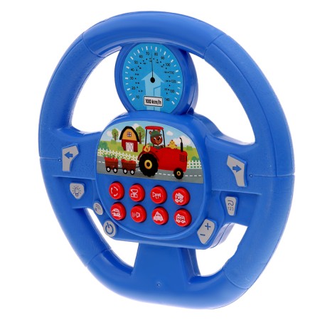 Musical toy "I am a driver", sound effects, works from batteries, blue color-3