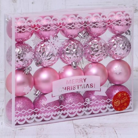 Set of balls plastic D-6 cm, 20 pcs "Nobile" pink-1