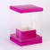 Box for flowers with a vase and PVC windows are folding, 16 x 23 x 16 cm, plain, lavender