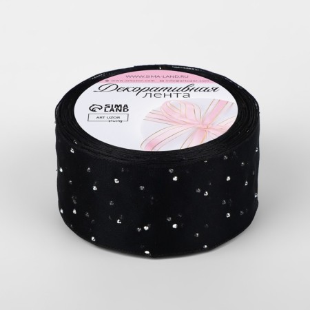 The ribbon is nylon, with rhinestones, 38 mm × 9.1 ± 0.5 m, black color-1