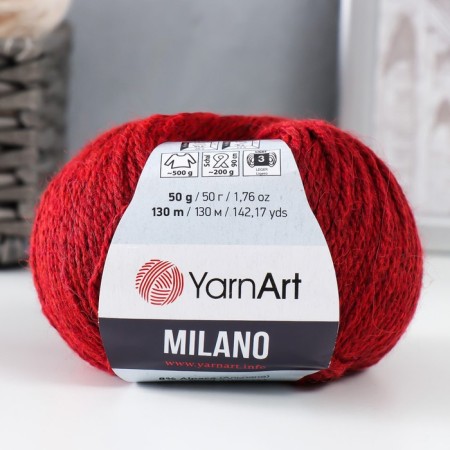 Yarn "Milano" 8%alpaca, 20%wool, 8%viscose, 64%acrylic 130m/50g (862 cherries)