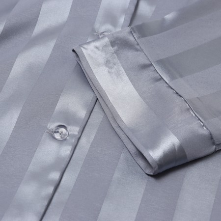 Female pajamas (shirt, trousers) kaftan "strip", gray-blue, size 40-42-7