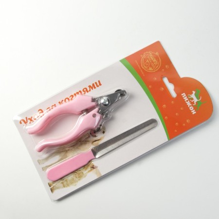 Carrying for claws: Cogerer of the side (hole 8 mm) and a file, pink-5