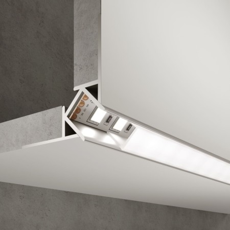 Built-in angular aluminum profile (external angle) for Elektrostandard LED tape, LL-2-ALP015, 2 m, color gray color