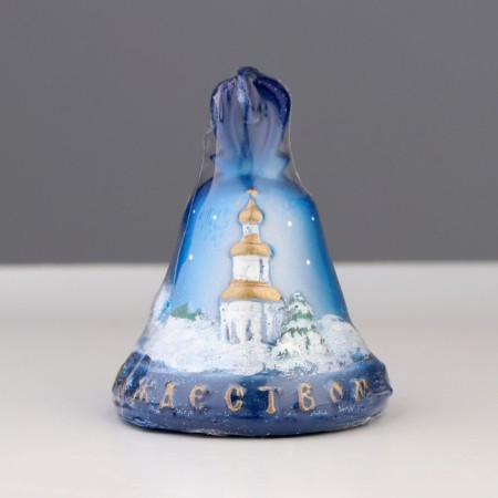 Decorative candle "Rozhdestvensky bell", small, 6x6x7 cm-3