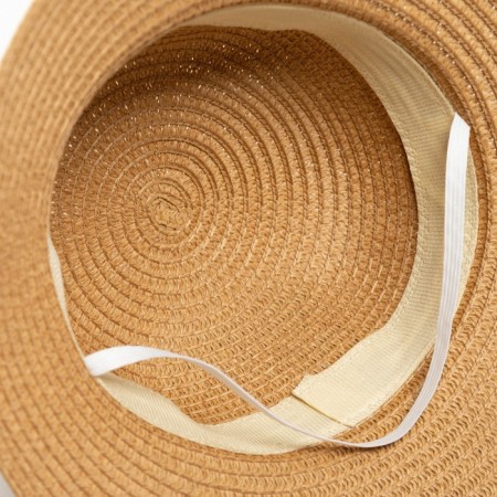 Hat for the girl Minaku "Bunny", brown color, river 52-6