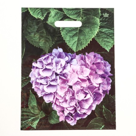 Package "Heart of Hydrangea", plastic with a cut pen, 40x31 cm, 60 μm