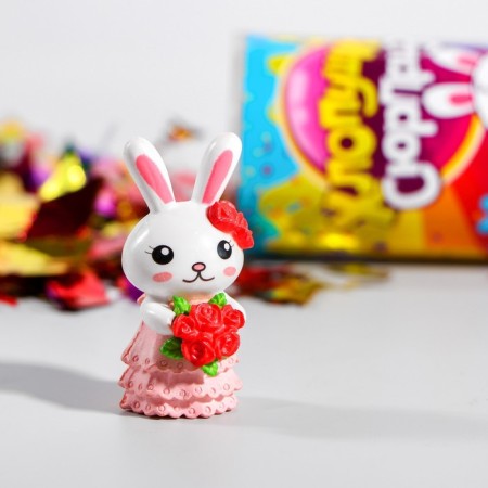 Crys with a toy "Chubushka Surprise", Bunny Mix-1