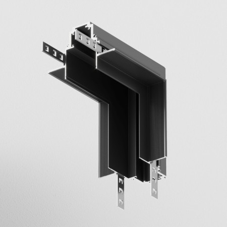 The internal corner connector for the built-in track system Technical Trail-22b, 12x12x8.5 cm, black color is black-1