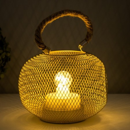 Spick "Shar" LED from batteries 3haaa gold 16x16x13.5 cm Risalux-2