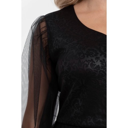Women's dress, size 54, black color, blue-6