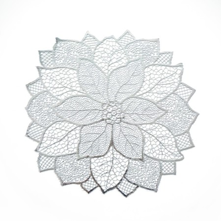 Serving napkin on the table "Flower", d = 43 cm, silver color-4