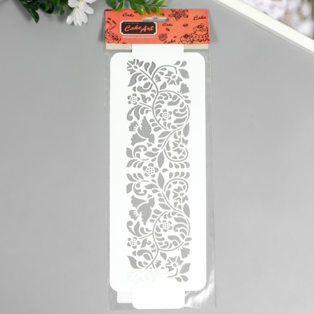 Tencil of border plastic "Pattern of birds of the Flower" Plastic, 11x32 cm-3