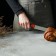Knife for biscuit, even edge, handle wood, working surface 25 cm