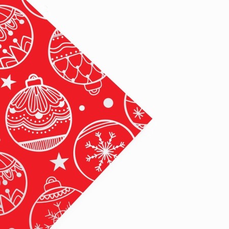 Film packaging holography "New Year's balls", red 100 x 70 cm, New Year-1
