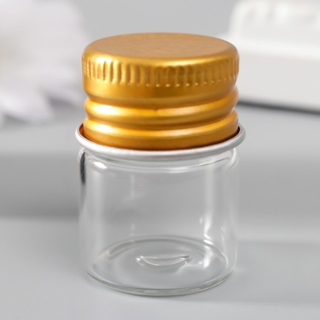 Decor for creativity Glass "Jars with a lid" gold, 5.5 ml, 3x2.2x2.2 cm-3