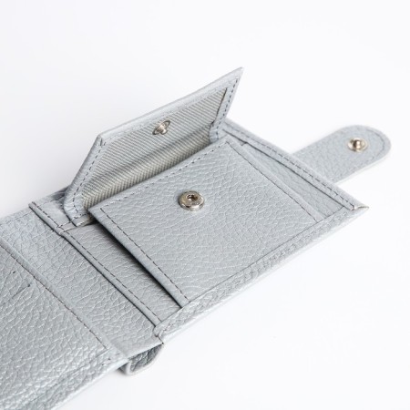 Women's wallet on the button, Textura, color gray color-4