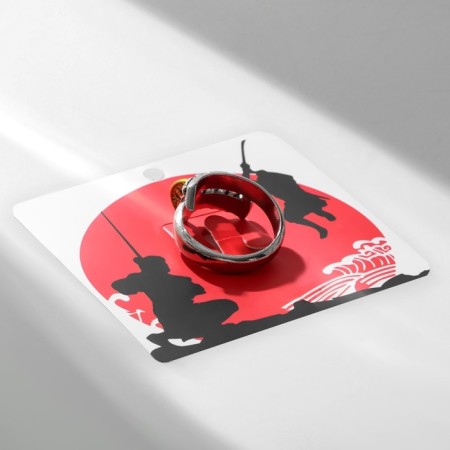 Ring "Japan" rounded katana, black silver + black gold, 22 size-2