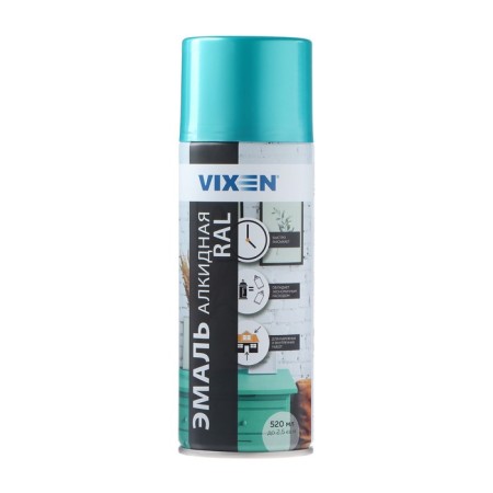 Universal enamel Vixen, black matte RAL 9005, aerosol 520 ml VX-10905-8