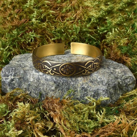 Bracelet "Infinity", plate, narrow, brass