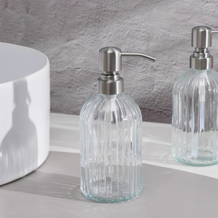 A set of bathroom dispensers, 400 ml, glass, transparent-1