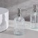 A set of bathroom dispensers, 400 ml, glass, transparent