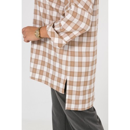 Female shirt, size 56, beige color-5