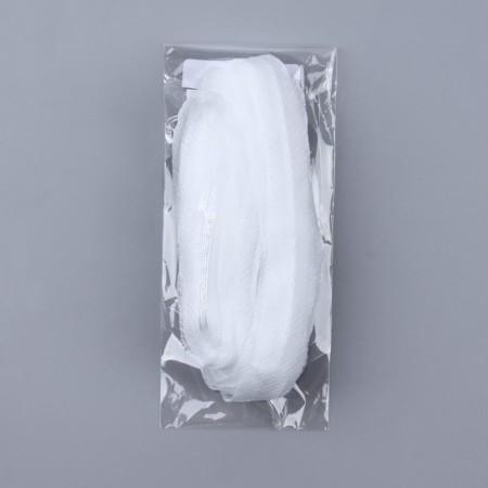 Bloss ribbon with a cassation, 15 mm × 10 m, white color-3