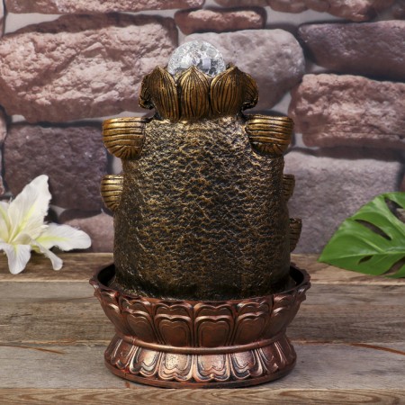 The desktop fountain from the network, Parvati and lotuses backlighting 29x19.5x19.5 cm-5