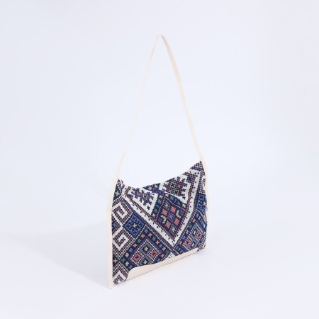 Shopper bag on magnet, white/blue color-1