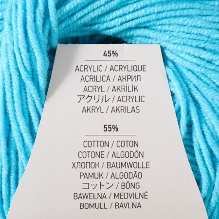 Yarn "Jeans" 55% cotton, 45% acrylic 160m/50g (33 turquoise)-3