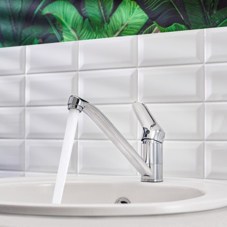 Kitchen mixer BOOU B8290-14, single-leaf, swivel spout, chrome-2