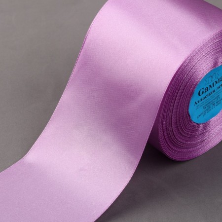 Satin tape, 75 mm × 33 ± 2 m, lavender color No. 153