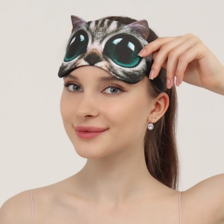 Mask for sleep "Kisa", 19 × 11 cm, elastic band is single, multi -colored-1