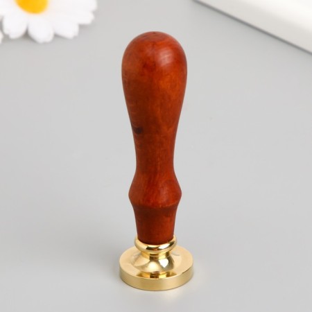 Printing for wax with a wooden handle "Month and ship" 9x2.5x2.5 cm-2