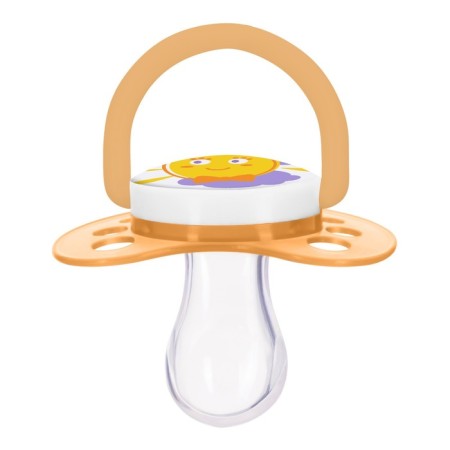 Nipple-dummy silicone orthodontic "rocket", from 3 months, color orange-3