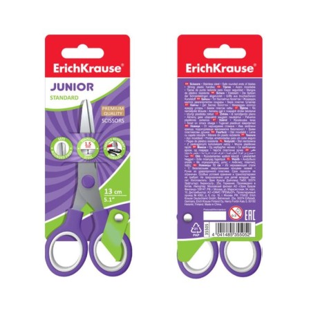 Baby scissors 13 cm, Erichkrause Standard Junior, with rounded ends of blades, mix-4
