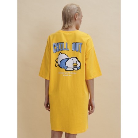 Female dress, size l, yellow color