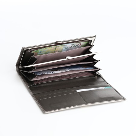Women's wallet on a magnet, silver color-3
