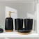 A set of accessories for the Eco bathroom, 4 items (soap dish, soap dispenser, 2 glasses), black color