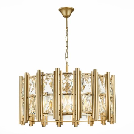 Suspended chandelier ST LUCE. SL1623.203.08. Corsia. 8x40 watts, E14, 65x65x32 cm, Shampan