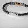 Bracelet Unisex "Enturage" pattern, black color with silver-gold, 21 cm
