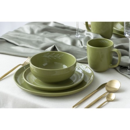 Deep plate ceramic olive, 15.5 x 6.5 cm, 800 ml, green color-12